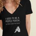 I Used To Be A People Person Introvert Women's Jersey Short Sleeve Deep V-Neck Tshirt