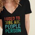 I Used To Be A People Person I Introvert Women's Jersey Short Sleeve Deep V-Neck Tshirt
