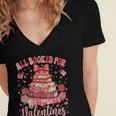 Valentine All Booked For Valentines Book Lovers Teacher Kid Women's Jersey Short Sleeve Deep V-Neck Tshirt