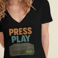 VHS Cassette Retro Analog Nostalgia Theme Women's Jersey Short Sleeve Deep V-Neck Tshirt VHS Cassette Retro Analog Nostalgia Theme Women's Jersey Short Sleeve Deep V-Neck Tshirt