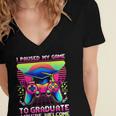Video Gamer Graduate Graduation Grad Gaming Women's Jersey Short Sleeve Deep V-Neck Tshirt