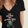 I Like Video Games Dogs And Maybe 3 People Gamer Introvert Women's Jersey Short Sleeve Deep V-Neck Tshirt I Like Video Games Dogs And Maybe 3 People Gamer Introvert Women's Jersey Short Sleeve Deep V-Neck Tshirt