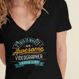 Videographer Shirt Awesome Job Occupation Graduation Women's Jersey Short Sleeve Deep V-Neck Tshirt