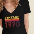 Vintage 1970 Retro Style 70's Born Nostalgia Vibes Birthday Women's Jersey Short Sleeve Deep V-Neck Tshirt