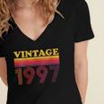 Vintage 1997 Retro Style 90's Born Nostalgia Vibes Birthday Women's Jersey Short Sleeve Deep V-Neck Tshirt