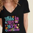 Vintage 80s Costume Nostalgia 1980s Fashion Cute Girls Women Women's Jersey Short Sleeve Deep V-Neck Tshirt