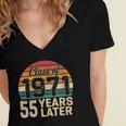 Vintage Class Of 1971 55 Years Later Reunion 55th Graduation Women's Jersey Short Sleeve Deep V-Neck Tshirt