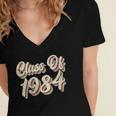 Vintage Class Of 1984 40th Reunion High School Graduation 84 Women's Jersey Short Sleeve Deep V-Neck Tshirt