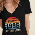 Vintage Class Of 1995 30 Years Later Reunion 30th Graduation Women's Jersey Short Sleeve Deep V-Neck Tshirt