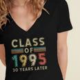 Vintage Class Of 1995 30th Reunion Alumni Graduation Party Women's Jersey Short Sleeve Deep V-Neck Tshirt