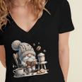 Vintage Cute Gnome Reading Book Coffee Cute Gnome Graphic Women's Jersey Short Sleeve Deep V-Neck Tshirt Vintage Cute Gnome Reading Book Coffee Cute Gnome Graphic Women's Jersey Short Sleeve Deep V-Neck Tshirt