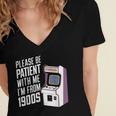 Vintage Gaming Please Be Patient With Me I'm From The 1900s Women's Jersey Short Sleeve Deep V-Neck Tshirt Vintage Gaming Please Be Patient With Me I'm From The 1900s Women's Jersey Short Sleeve Deep V-Neck Tshirt