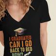 Vintage I Graduated Can I Go Back To Bed Now Graduation Women's Jersey Short Sleeve Deep V-Neck Tshirt
