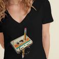 Vintage Pencil Rewind Cassette Tape Nostalgia Party 80s 90s Women's Jersey Short Sleeve Deep V-Neck Tshirt Vintage Pencil Rewind Cassette Tape Nostalgia Party 80s 90s Women's Jersey Short Sleeve Deep V-Neck Tshirt