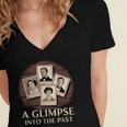 Vintage Portrait Photography Memory Nostalgia Vibe Women's Jersey Short Sleeve Deep V-Neck Tshirt Vintage Portrait Photography Memory Nostalgia Vibe Women's Jersey Short Sleeve Deep V-Neck Tshirt