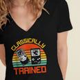 Vintage Retro Classically Trained Video Game 90s Nostalgia Women's Jersey Short Sleeve Deep V-Neck Tshirt Vintage Retro Classically Trained Video Game 90s Nostalgia Women's Jersey Short Sleeve Deep V-Neck Tshirt