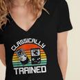 Vintage Retro Classically Trained Video Game 90s Nostalgia Women's Jersey Short Sleeve Deep V-Neck Tshirt Vintage Retro Classically Trained Video Game 90s Nostalgia Women's Jersey Short Sleeve Deep V-Neck Tshirt
