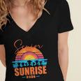 Vintage SENIOR SUNRISE 2026 Seniors Of Class Graduation Women's Jersey Short Sleeve Deep V-Neck Tshirt