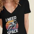 Vintage Space For Introverts I Need Space Women's Jersey Short Sleeve Deep V-Neck Tshirt Vintage Space For Introverts I Need Space Women's Jersey Short Sleeve Deep V-Neck Tshirt