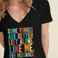 Vintage Some Things Are Better Left Alone Introverts Women's Jersey Short Sleeve Deep V-Neck Tshirt Vintage Some Things Are Better Left Alone Introverts Women's Jersey Short Sleeve Deep V-Neck Tshirt