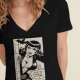 Vintage Vampire Bat Vampire Pin Up Girl Horror Comic Book Women's Jersey Short Sleeve Deep V-Neck Tshirt Vintage Vampire Bat Vampire Pin Up Girl Horror Comic Book Women's Jersey Short Sleeve Deep V-Neck Tshirt
