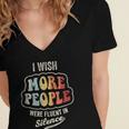Vintage I Wish More People Were Fluent In Silence Introvert Women's Jersey Short Sleeve Deep V-Neck Tshirt Vintage I Wish More People Were Fluent In Silence Introvert Women's Jersey Short Sleeve Deep V-Neck Tshirt