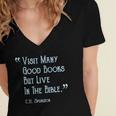 Visit Many Good Books But Live In The Bible Spurgeon Quote Women's Jersey Short Sleeve Deep V-Neck Tshirt