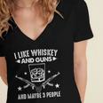 I Like Whiskey And Guns And Maybe 3 People Introvert Women's Jersey Short Sleeve Deep V-Neck Tshirt