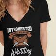 Whittling Hobby Woodcarve Introverted Wood Artist Whittler Women's Jersey Short Sleeve Deep V-Neck Tshirt Whittling Hobby Woodcarve Introverted Wood Artist Whittler Women's Jersey Short Sleeve Deep V-Neck Tshirt