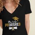My Wife Phinished PhD Graduation Family Matching Women's Jersey Short Sleeve Deep V-Neck Tshirt