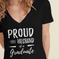 Wife's Graduation Shirt 2018 Proud Husband Of a Graduate Women's Jersey Short Sleeve Deep V-Neck Tshirt
