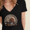 Wild About Reading Books Reader Lover Library Day Librarian Women's Jersey Short Sleeve Deep V-Neck Tshirt Wild About Reading Books Reader Lover Library Day Librarian Women's Jersey Short Sleeve Deep V-Neck Tshirt
