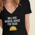 Will Give Medical Advice For Tacos Shirt Nurse Graduation MD Women's Jersey Short Sleeve Deep V-Neck Tshirt