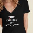 I Winged It Cosmetology Graduation Women's Jersey Short Sleeve Deep V-Neck Tshirt