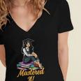 Women Mastered It Girl Master Degree Graduation Graduate Women's Jersey Short Sleeve Deep V-Neck Tshirt