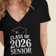 Women's Class Of 2026 Senior Graduation School College Women's Jersey Short Sleeve Deep V-Neck Tshirt