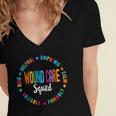 Wound Care Nurse Squad Appreciation Graduation Staff RN Women's Jersey Short Sleeve Deep V-Neck Tshirt
