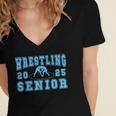 Wrestling Senior Night Wrestling Senior 2025 Graduation 38 Women's Jersey Short Sleeve Deep V-Neck Tshirt