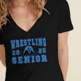 Wrestling Senior Night Wrestling Senior 2025 Graduation 44 Women's Jersey Short Sleeve Deep V-Neck Tshirt