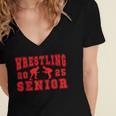Wrestling Senior Night Wrestling Senior 2025 Graduation 7 Women's Jersey Short Sleeve Deep V-Neck Tshirt