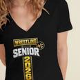 Wrestling Senior Night Senior 2026 Faith Cross Graduation Women's Jersey Short Sleeve Deep V-Neck Tshirt