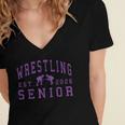 Wrestling Senior Night Wrestling Senior 2026 Graduation 84 Women's Jersey Short Sleeve Deep V-Neck Tshirt
