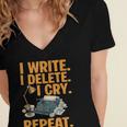 I Write Book Writer Author Book Writing Novelist Women's Jersey Short Sleeve Deep V-Neck Tshirt