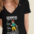 Xennial Born 1977 To 1983 Nostalgia Women's Jersey Short Sleeve Deep V-Neck Tshirt