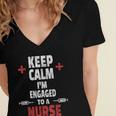 Xmas Nurse Graduation Keep Calm I'm Almost A Nurse Women's Jersey Short Sleeve Deep V-Neck Tshirt