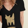 Yk2 Cat With Tomboy Tail 90s Nostalgia Downtown Indie Women's Jersey Short Sleeve Deep V-Neck Tshirt