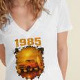 1985 Vintage Sunset Surf Truck Retro Beach Nostalgia Women's Jersey Short Sleeve Deep V-Neck Tshirt 1985 Vintage Sunset Surf Truck Retro Beach Nostalgia Women's Jersey Short Sleeve Deep V-Neck Tshirt
