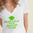 2018 Graduation Red Green High School Color Women's Jersey Short Sleeve Deep V-Neck Tshirt