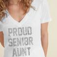 2018 Senior Aunt SEN18R Class Graduation PartyShirt Women's Jersey Short Sleeve Deep V-Neck Tshirt