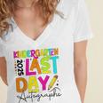 2025 Last Day Of School Autograph Kindergarten Graduation Women's Jersey Short Sleeve Deep V-Neck Tshirt
